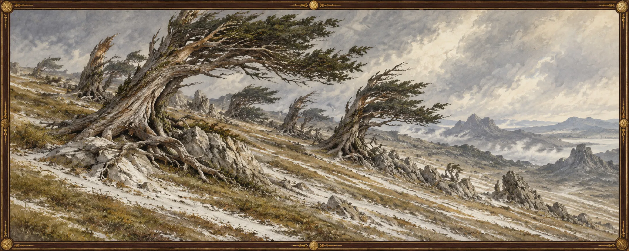 Wind-Bent Trees, a bestiary plate