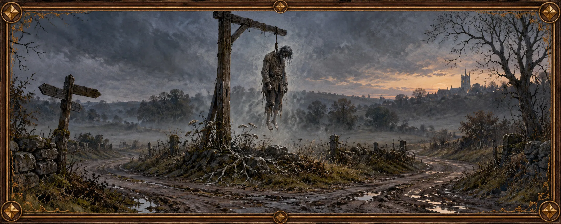 Crossroad Hanged, a bestiary plate